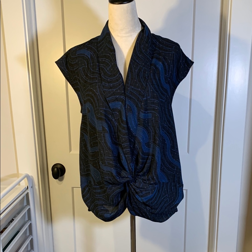 Blue Patterned Women's Top